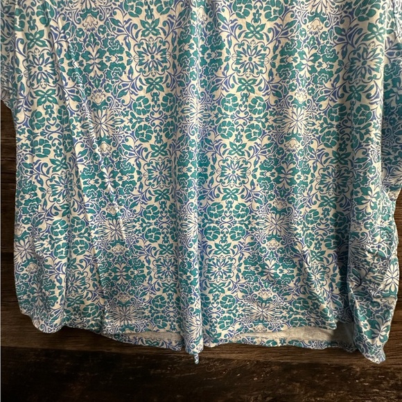 Faded Glory Blue Boxy Blouse Relaxed Fit - Picture 6 of 7